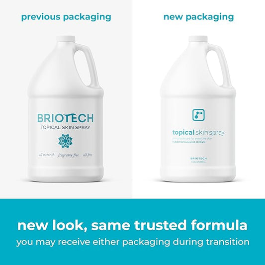 BRIOTECH Topical Skin Spray, Hypochlorous Acid for Sensitive Skin, HOCl Facial Mist, Full Body Support Against Irritation, Calm Redness, Soothe Foot & Scalp, 1 Gallon Refill (1 Pack)