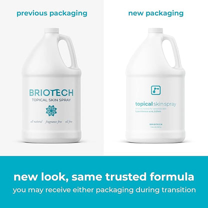 BRIOTECH Topical Skin Spray, Hypochlorous Acid Spray for Body & Face, Eyelid Cleanser, HOCl Facial Mist, Support Against Irritation, Calm Redness, Soothe Foot & Scalp, 128 fl oz (2Pack)