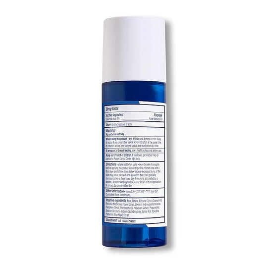 PanOxyl Clarifying Exfoliant with 2% Salicylic Acid, BHA Liquid Exfoliant for Face, Unclogs, Minimizes Appearance of Pores, Blue Algae and Antioxidants Help Calm Redness, For Acne Prone Skin, 4 fl oz