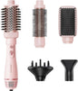 Blow Dryer Brush Set, Wavytalk Air Sculpt 5-in-1 Hot Air Brush Set, Multi Hair Styler for Salon Blowouts, Smooth Curls, Volumizing and Straightening, Sleek and Less Frizz, Pink