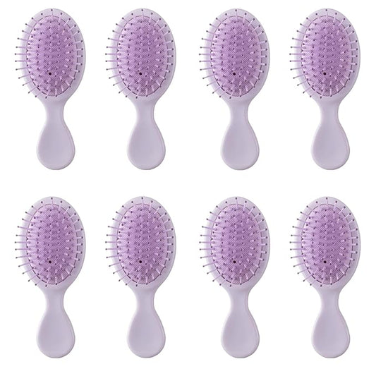 Bridesmaid Proposal Gifts 8pcs Mini Travel Brush bachelorette party accessories Cute hair Brush for Wedding Party Favors for Wedding Party Favors (Purple, 8pcs)