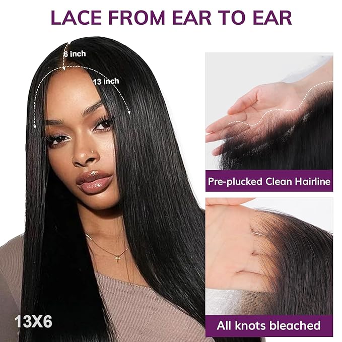 IDN BEAUTY SKINLIKE REAL HD 13x6 Lace Frontal Straight 22 Inch Bleached Single Knots Ultra-thin Frontal HD Lace Closure Virgin Human Hair 0.1 mm Pre Plucked Hairline