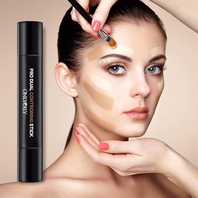 Double-End Contour Highlighter Stick, Contour Stick,Face Highlighter, Contour