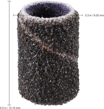 PANA 100 Pieces Nail Sanding Bands Professional Nail Manicure Great Fit for Nail Drill Bits for Acrylic Nails (80 Grit, Black)