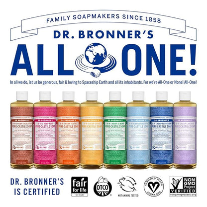 Dr. Bronner's - Pure-Castile Liquid Soap (Lavender, 16 ounce, 2-Pack) - Made with Organic Oils