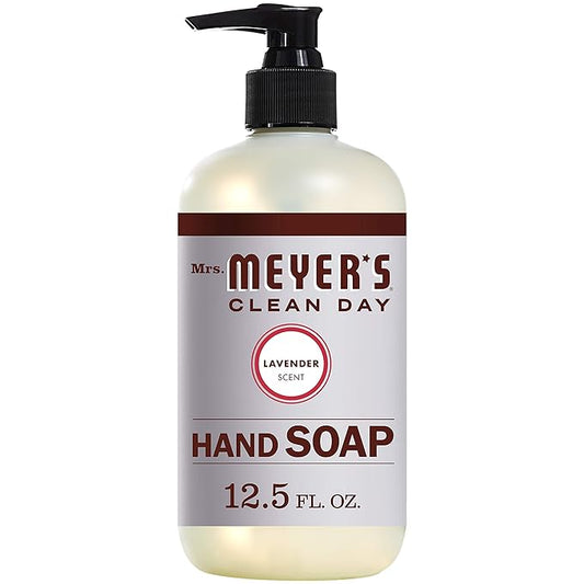 MRS. MEYER'S CLEAN DAY Liquid Hand Soap, Lavender Scent, 12.5 Ounce Bottle Each (12.5 Ounce, Pack of 6)