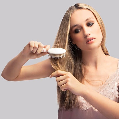 The Hair Edit Finish & Shine Travel Size Boar Bristle Hair Brush Cream
