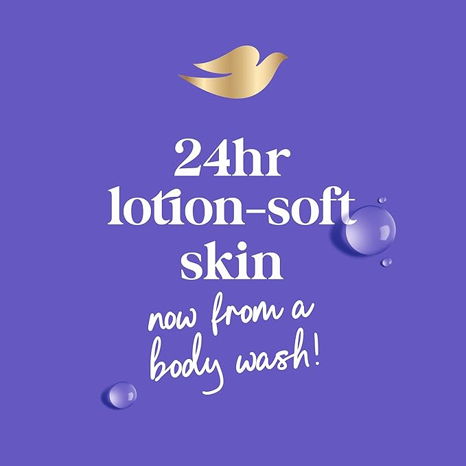Dove Body Wash 3 Count Unwind Blueberry & Moon Milk For 24hr Lotion-Soft Skin Moisturizing Skin Cleanser with No Sulfates No Parabens