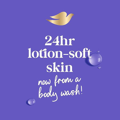 Dove Body Wash 3 Count Unwind Blueberry & Moon Milk For 24hr Lotion-Soft Skin Moisturizing Skin Cleanser with No Sulfates No Parabens