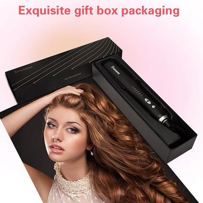 Ceramic Hair Straightener for Black Hair - Anti-Scald Design with 6 Temp Settings & Auto Shut Off, Salon-Quality Heat Protectant Styling Tool (Black)