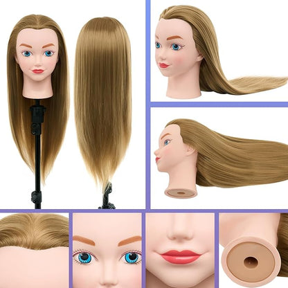 Neverland Beauty Mannequin Head with Hair, 20 Inch Cosmetology Manikin Practice Braiding Doll Head for Hair Styling, Training Head for Braiding Hairdressing for Kids #27