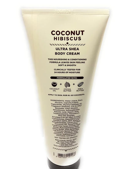 Bath and Body Works Coconut Hibiscus Ultra Shea Body Cream 8 Ounce Full Size