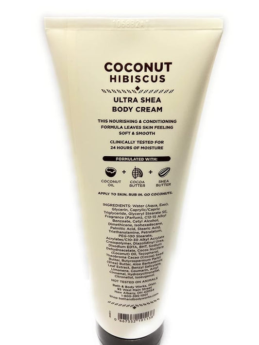 Bath and Body Works Coconut Hibiscus Ultra Shea Body Cream 8 Ounce Full Size