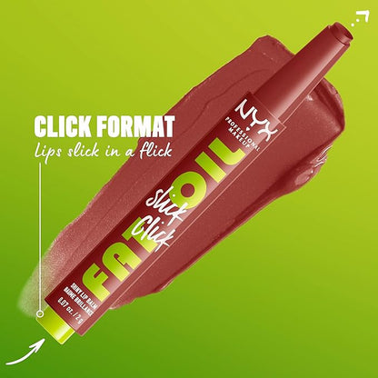 NYX PROFESSIONAL MAKEUP Fat Oil Slick Click, Lightweight, Buildable, Pigmented Vegan Lip Balm - Going Viral