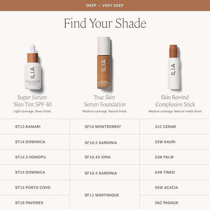 ILIA - Skin Rewind Complexion Stick - Foundation + Concealer + Skincare | Non-Toxic, Vegan, Cruelty-Free, Clean Makeup (35W - Acacia, 0.35 oz | 10 g)