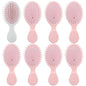 Bridesmaid Proposal Gifts - 8 Pieces Cute Mini Travel Hair Brushes for Bachelorette Parties, Weddings and Favors (White&Pink)