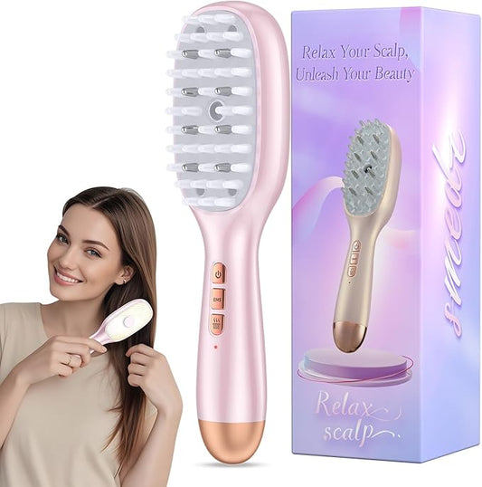 Rechargeable Nano Mist Hair Oil Applicator Brush | 3-in-1 Scalp Massager with Cooling Vibration & Hydrating Design | Effortless Detangling, Soothing Relaxation for All Hair Types