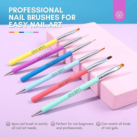 Saviland 6pcs nail art brushes