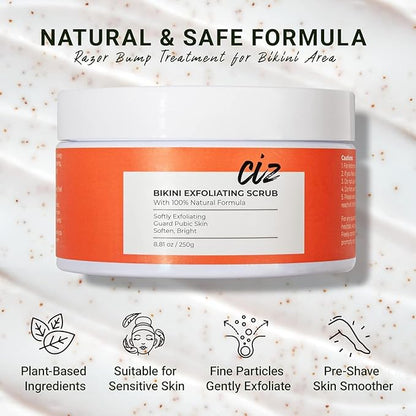 Bikini Area Exfoliator, Exfoliating Scrub for Bikini Area, Ingrown Hair Treatment for Bikini Area, Razor Bump Treatment for Bikini Area, Sugar Scrub for Bikini Area, Shaving Exfoliator Scrub for Women