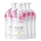 Olay Body Wash for Women, Fresh Radiance, Refreshing & Renewing, Made with Plant Based Cleansers, B3 Botanical Complex, For All Skin Types, Rose Water & Sweet Nectar Scent, 33 fl oz (Pack of 4)