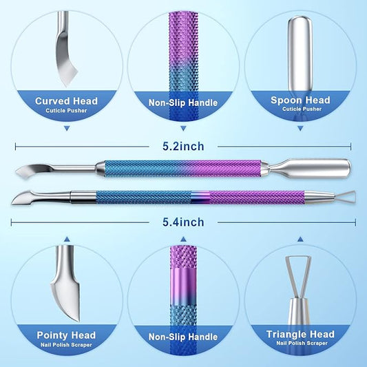 2PCS Metal Blue Purple Mermaid