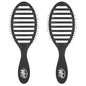 Wet Brush Speed Dry Hair Brush - Black - Vented Design and Ultra Soft HeatFlex Bristles Are Blow Dry Safe With Ergonomic Handle Manages Tangle and Uncontrollable Hair - Pain-Free (Pack of 2)