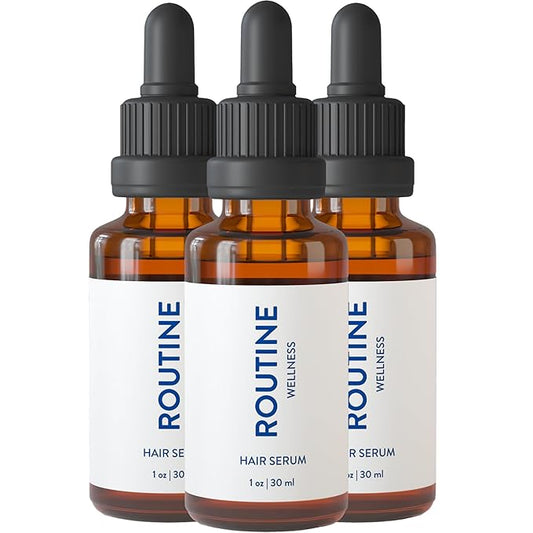 Routine Wellness Advanced Hair Serum - Nourishing Scalp Treatment for Enhanced Hair Support and Thickness with Natural Oils, Ideal for Men & Women - 30ml (Pack of 3)