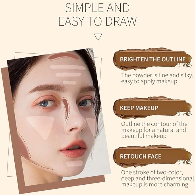 Double-End Contour Highlighter Stick, Face Contour Makeup Contouring