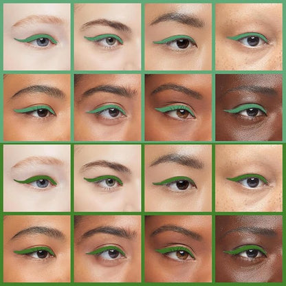Kaely 2Pcs Light Dark Green Gel Eyeliner Pencils Set,Waterproof Color Colored Eye Liner Crayon,Cat Eye Stencil Gothic Halloween Makeup,Face Paint Eye Black Stick,delineadores de colores para ojos
