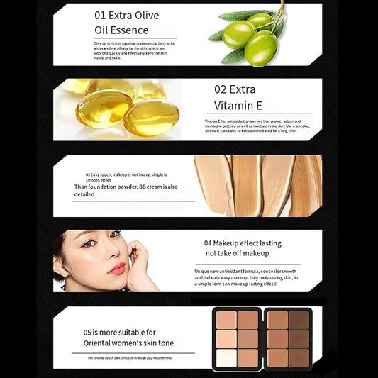 Makeup Cream Contour Palette with Makeup Brush, 12
