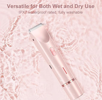 Dermave Bikini Shaver，Womens, Bikini Trimmer for Women, Glow Aura Electric Razor 2-in-1 Women's Body Shaver Dual Head Women's Trimmer for Leg Arm Body Grooming Tool (Purple)