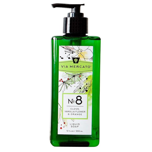 Liquid Soap, Shea Butter Enriched (12 oz), No. 8 - Clove, Vanilla Flower & Orange