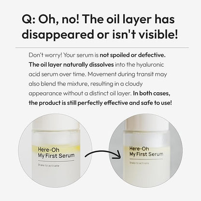Here-Oh My First Hydrating Face Formula with Hyaluronic Acid | Bubble Texture for Barrier Support & Glow | Korean Care for Dry & Sensitive Types (4.90 fl oz)