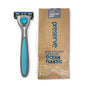 Preserve POPi Shave 5 Razor System Made with Recycled Ocean Plastic and 5-blade cartridge, Charcoal Grey