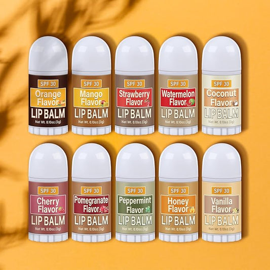 10 Pcs Mini Sunscreen Lip Balms Bulk Spf 30 Lip Balms Sticks with Sunscreen Teacher Nurse Volunteer Employee Appreciation Gifts Bulk Staff Team End of Year Coworkers Gifts for Women Men