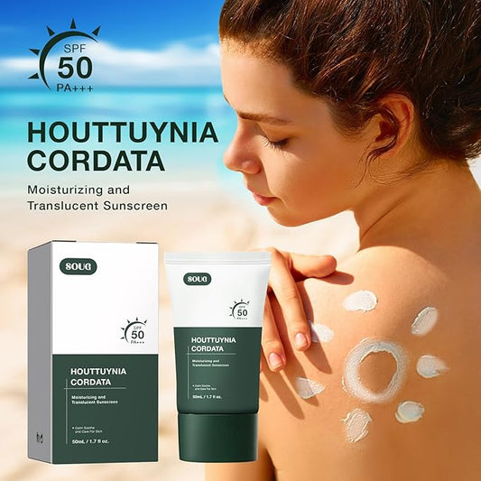 Heartleaf Silky Moisture Sunscreen, korean sunscreen Moisture Daily Sunscreen, Hydrating, No White Cast, Moisturizing, Korean SPF 50+ PA++++ Clear Filter Sun Essence (1.76Fl Oz / 50 ml) 1 PCS