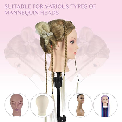 Neverland Beauty Mannequin Head with Hair and Wig Stand Tripod Set, 26 Inch Ombre Golden Mannequin Head with Stand Hair Braiding Cosmetology Manikin Head with Tripod For Braiding Styling