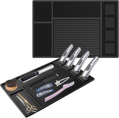 Adevar Magnetic Barber Mat for Clippers,Barber Station Organizer Mat for Beauty Tools,Professional Non-Slip Matt