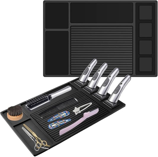 Adevar Magnetic Barber Mat for Clippers,Barber Station Organizer Mat for Beauty Tools,Professional Non-Slip Matt