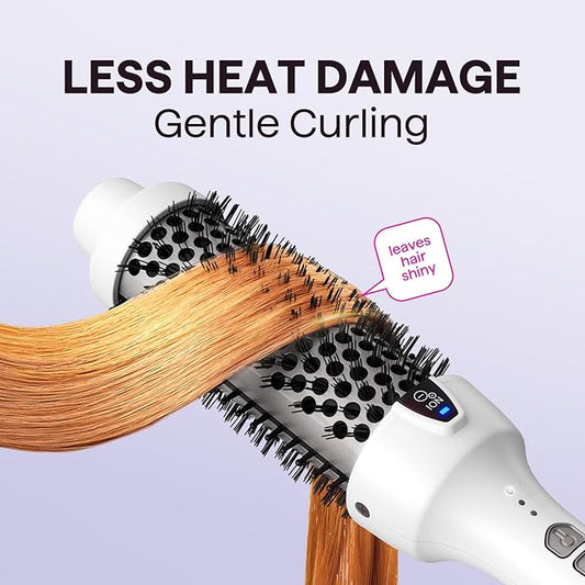 Wavytalk Thermal Brush, 1.5 Inch Blowout Express Ionic Thermal Round Brush Creates Blowout Look in 10 Minutes Makes Hair Shinier & Smoother, Dual Voltage (White)
