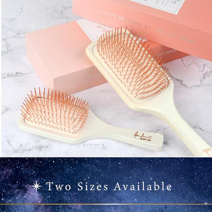 Pandora's Beauty Box Rose' Copper Massage Brush - Hair & Scalp Care, Dandruff Relief, Relaxation (Large)