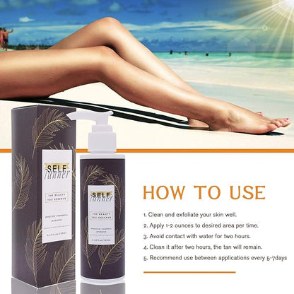 Self Tanner Sunless Tanning Lotion — indoor tanning lotion for tanning beds outdoor Sun-Kissed Glow Non-Transfer Bronzing Formula Your Radiance - Non-Transfer, Vegan-Friendly, Cruelty-Free Bronzing Formula, 5.12 Fl Oz