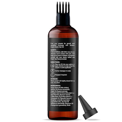 Botanic Hearth Biotin Hair Oil For Hair Growth (6.7 fl oz) | Infused With Coffee Bean Oil & Argan Oil | Hair Strenghtening Treatment | Nourishing & Volumizing | Non GMO Verified