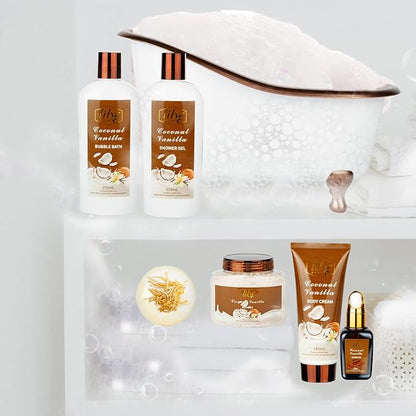 Fathers Day Gifts for Dad Men - 7-Piece Nourishing Bath & Body Gift Set for Women, Bath Gift Set with Bath Bomb | Perfect Christmas, Birthday Gifts Luxury Self Care Kit, Gift for Her Him All Occasions