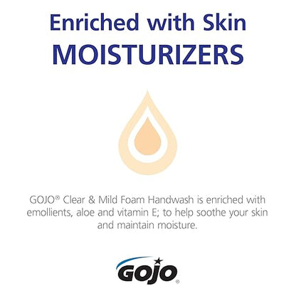 GOJO Clear & Mild Foam Handwash, EcoLogo Certified, 700 mL Hand Soap Refill ADX-7 Push-Style Dispenser (Pack of 4) - 8711-04