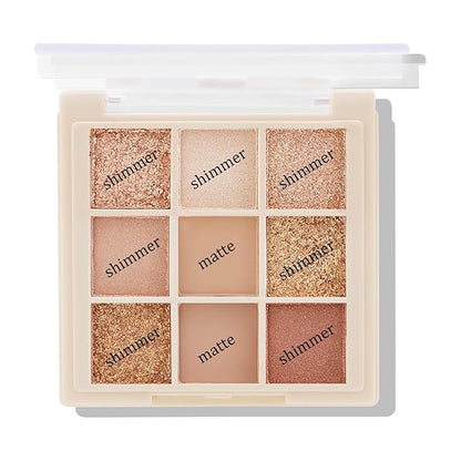 Boobeen Nude Eyeshadow Palette - Matte and Shimmer Makeup, Highly Pigmented Creamy Eye Shadow Powder, Create a Neutral Eye Look, Long Wearing