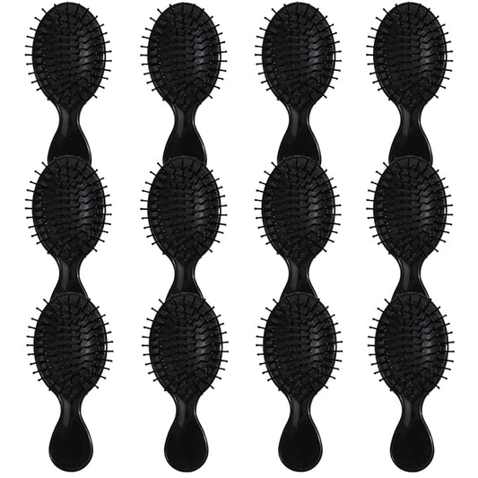 Bridesmaid Proposal Gifts 8pcs Mini Travel Brush bachelorette party accessories Cute hair Brush for Wedding Party Favors for Wedding Party Favors (Black, 12pcs)