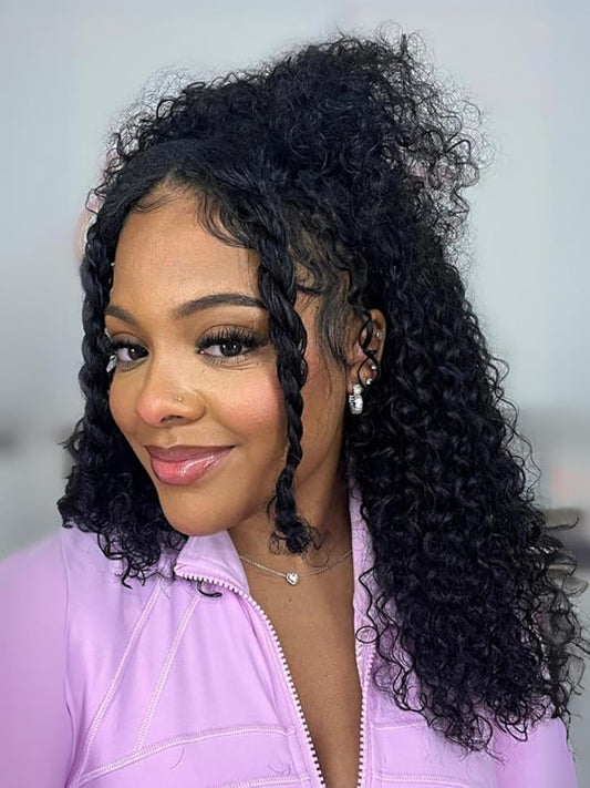 Beauty Forever V Part Wig Human Hair Curly EasiContour Vpart Wigs No Leave Out Glueless Upgraded U Part Wigs for Women Clip In Half Wig None Lace Front Wigs Natural Color 150% Density 20inch