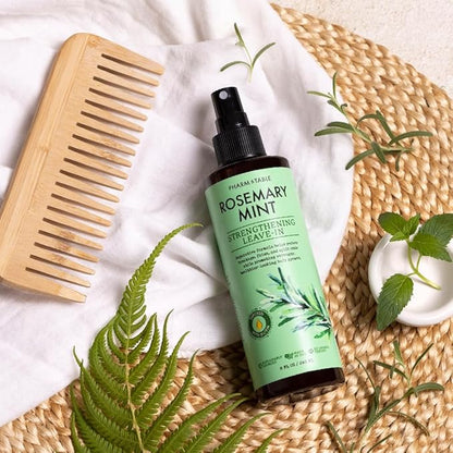 Rosemary & Mint Strengthening Leave-In Conditioner, Nourishes, Detangles & Fortifies Hair, Soothes Dry Scalp, 2-Pack, 240ml/8 fl oz Each