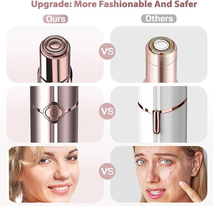 Hair Removal Device, Facial Hair Removal for Women- Gurelax Womens Hair Remover Painless Face Hair Removal/Shavers for Chin Upper Lip Peach Fuzz-Included 4 x Replacement Heads